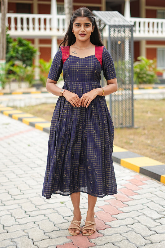 Navy grid checkers | E - 006