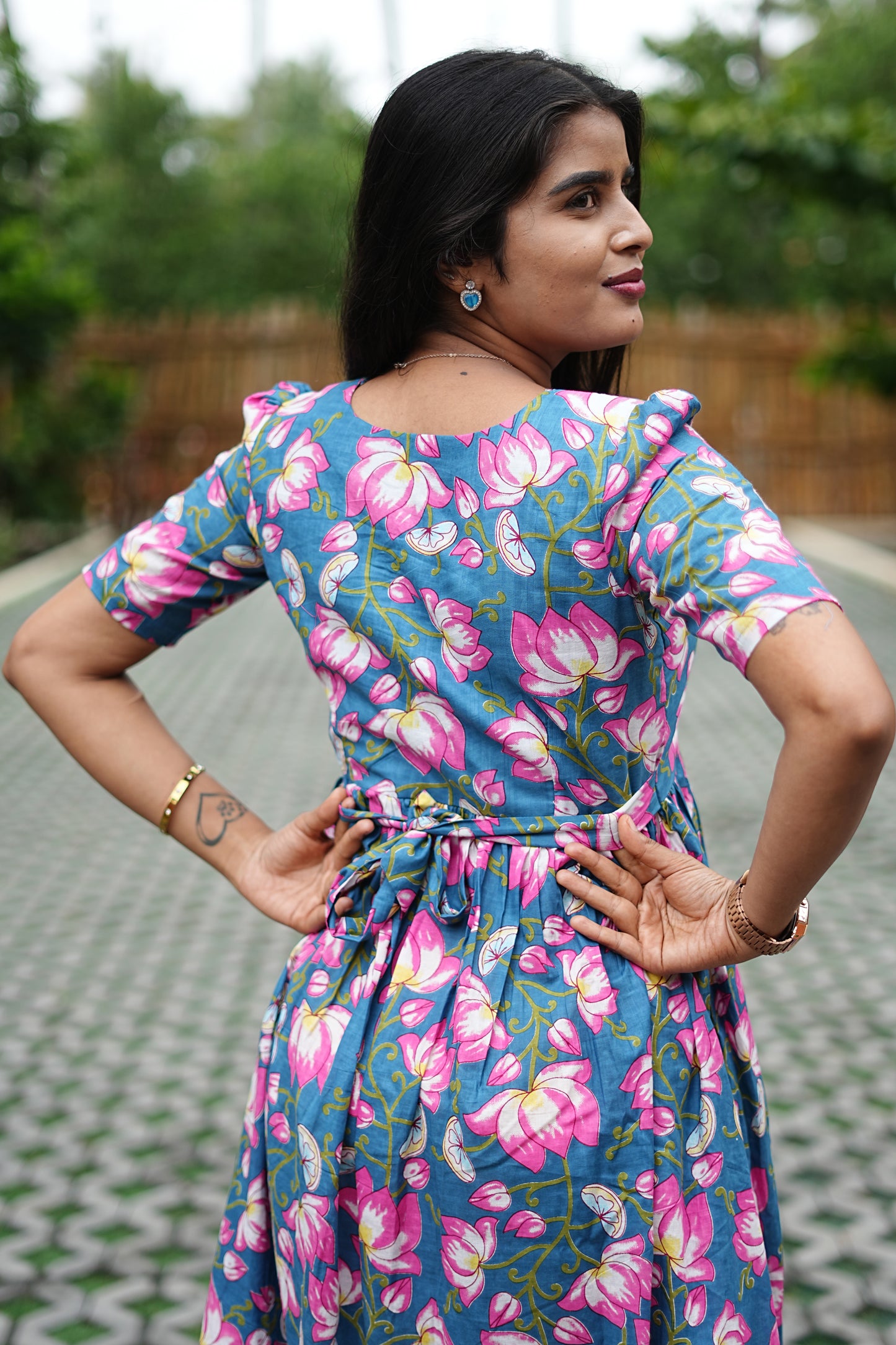 Blue Lotus Bloom Maxi Dress