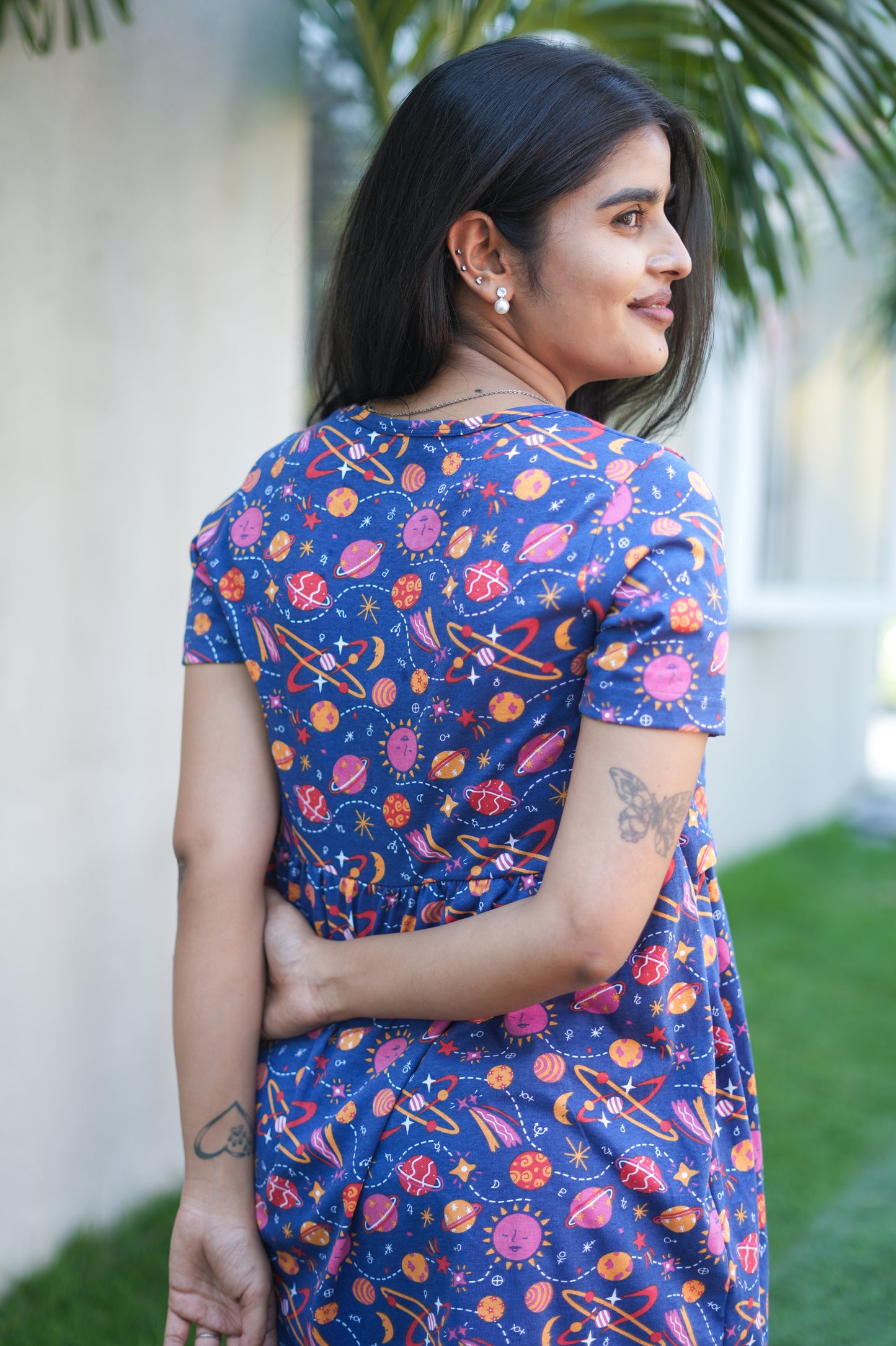 Peplum Feeding Zipless Co-ords Navy Space