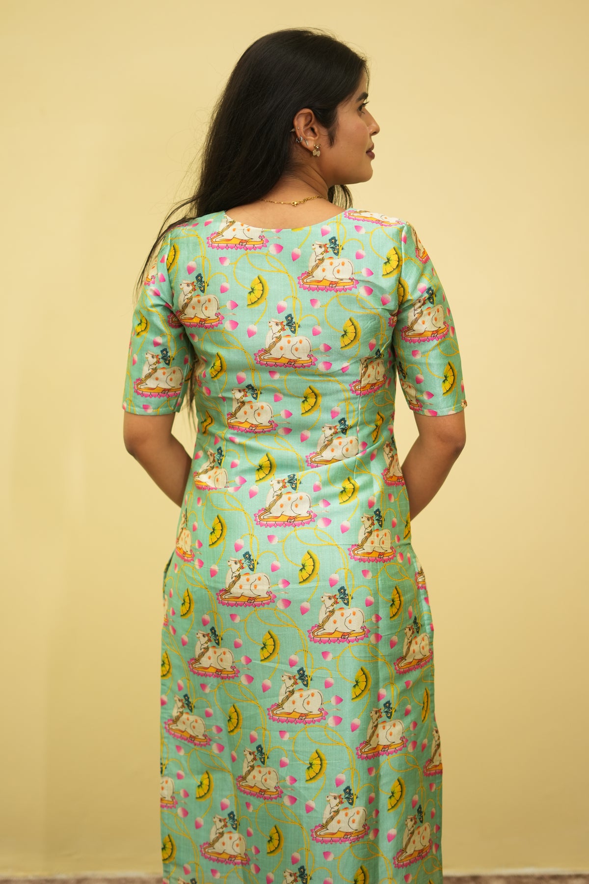 Aqua petals Floral Printed Kurta with Dupatta | F - 001
