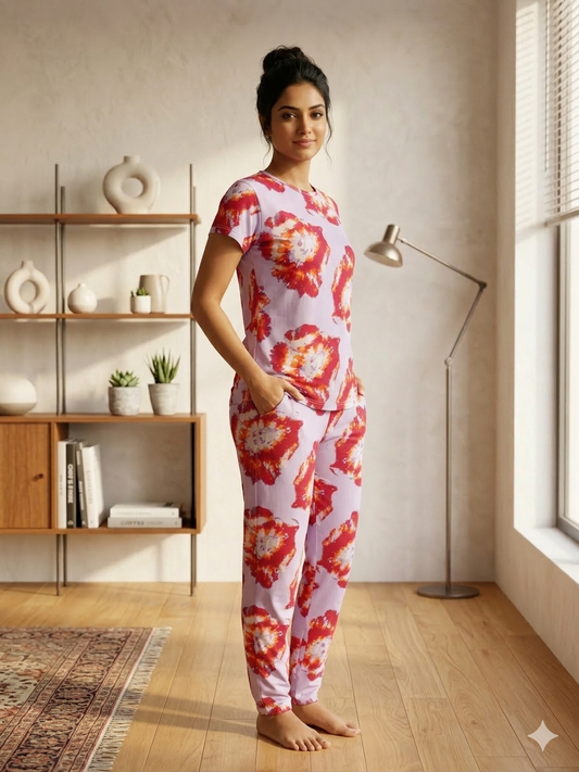 Pyjama Co-Ords lavender Tie & Dye