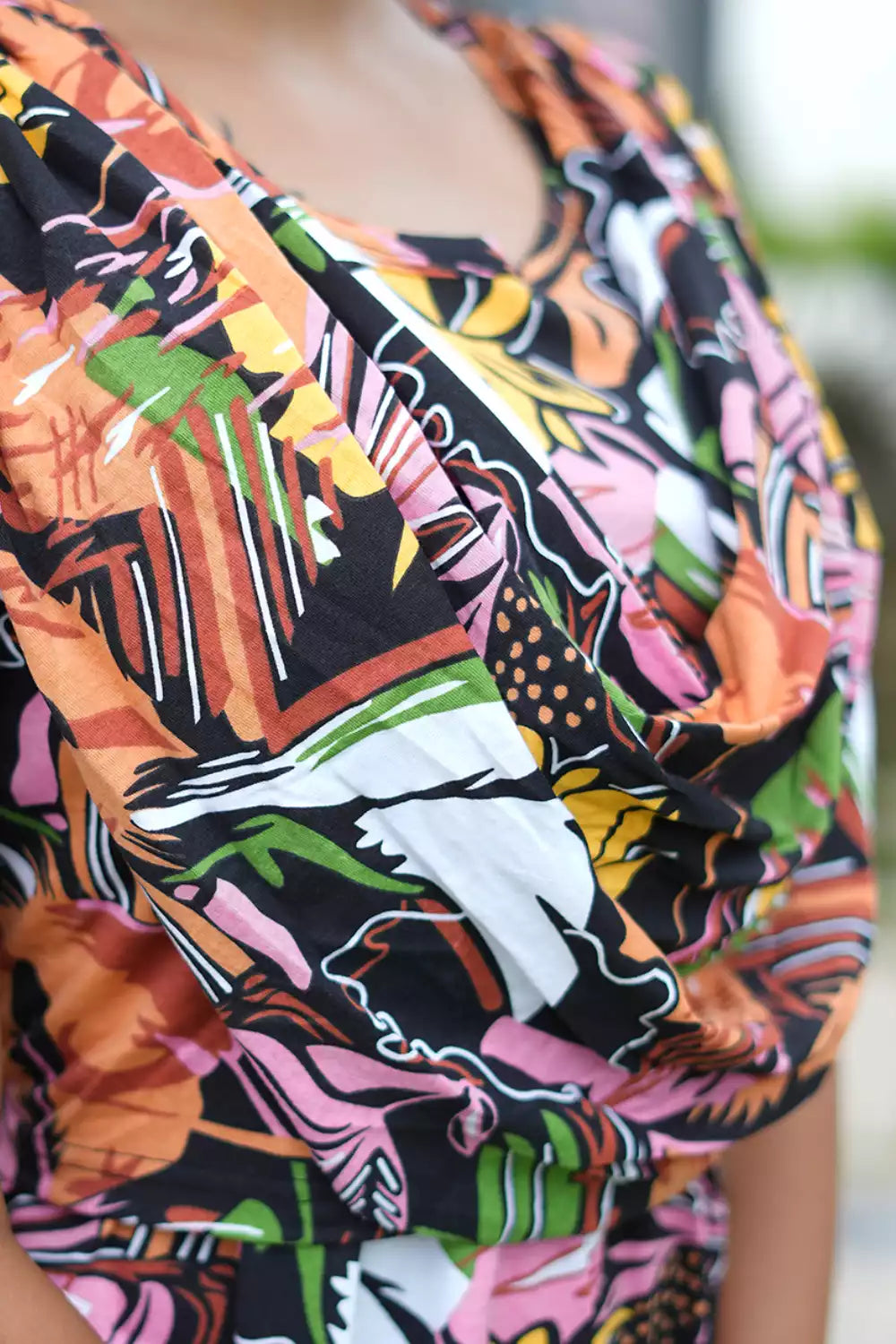 Zipless Maternity Wear Feeding with Shawl Brown Multicolor