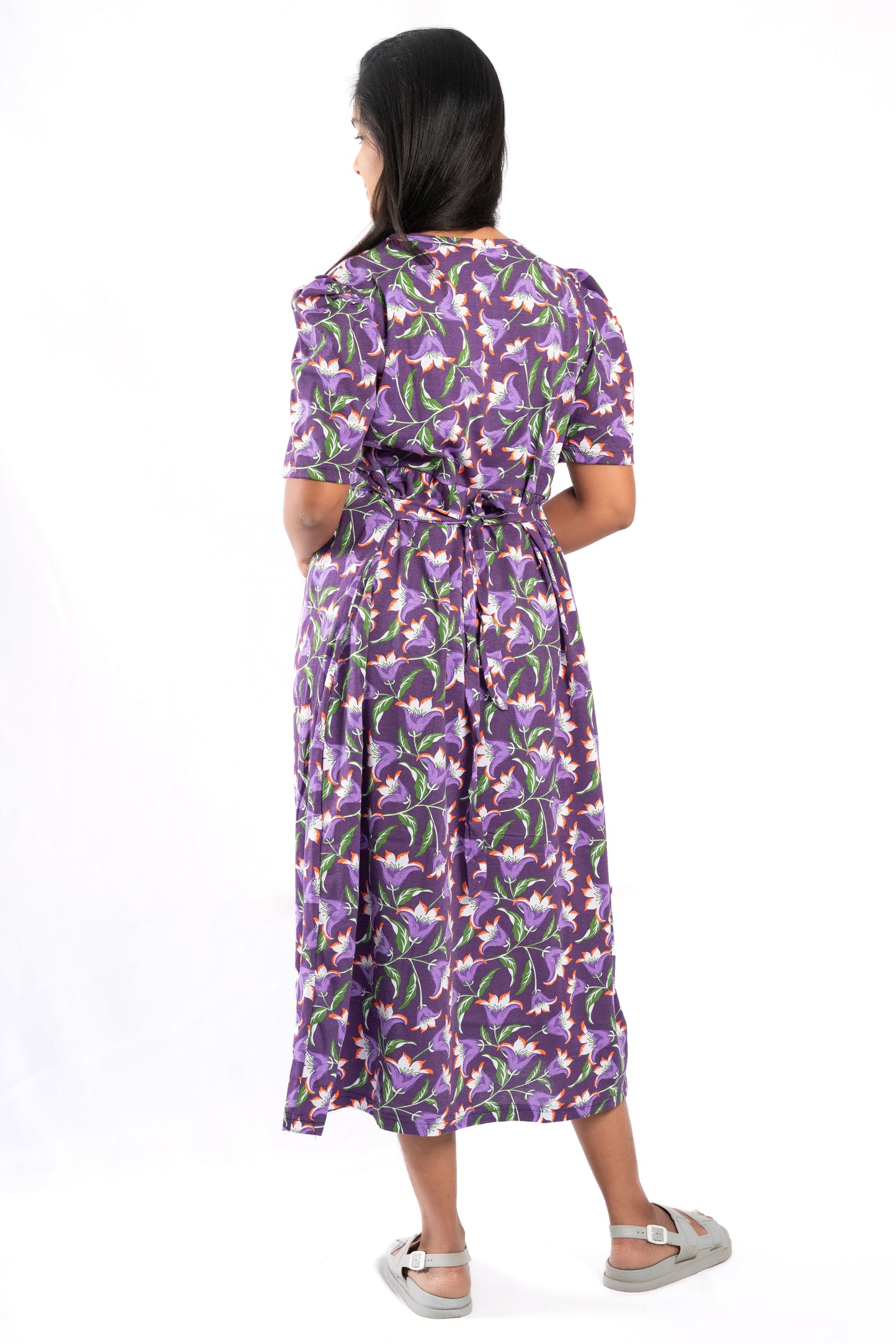 Capri Feeding Wear with Puff Sleeve Violet Floral