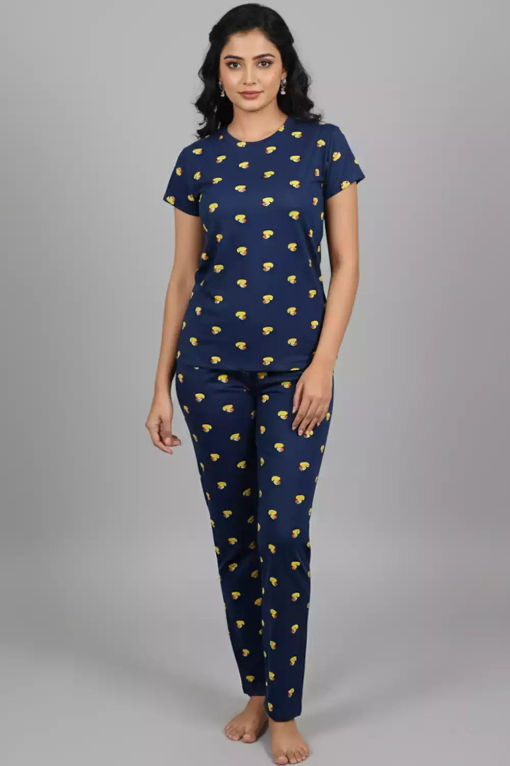 Pyjama Co-Ords Dark Navy Yellow