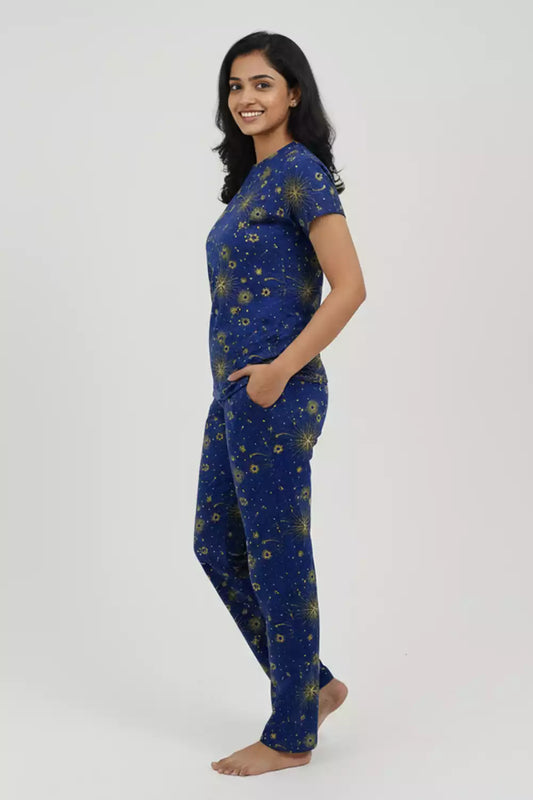Pyjama Co-Ords Deep Blue Startlight