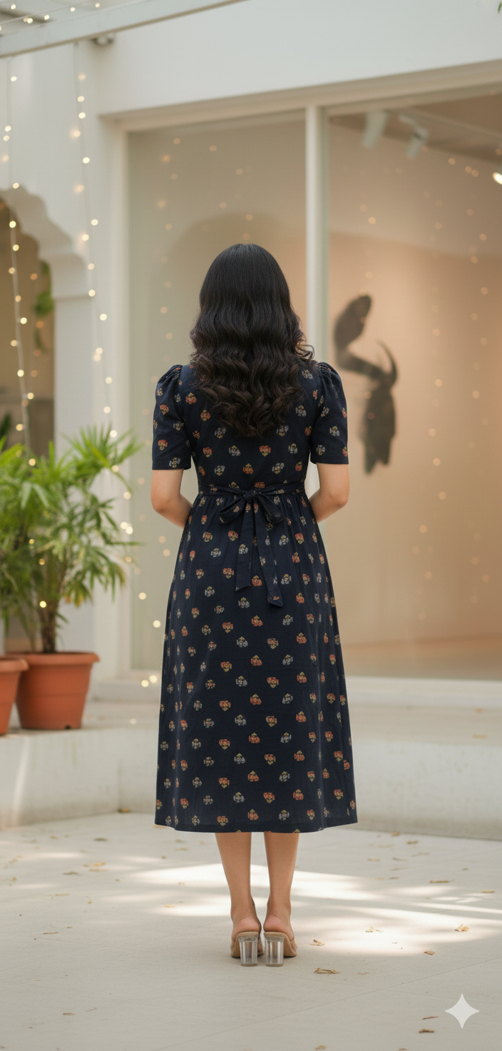 Capri Feeding Wear with Puff Sleeve E Black