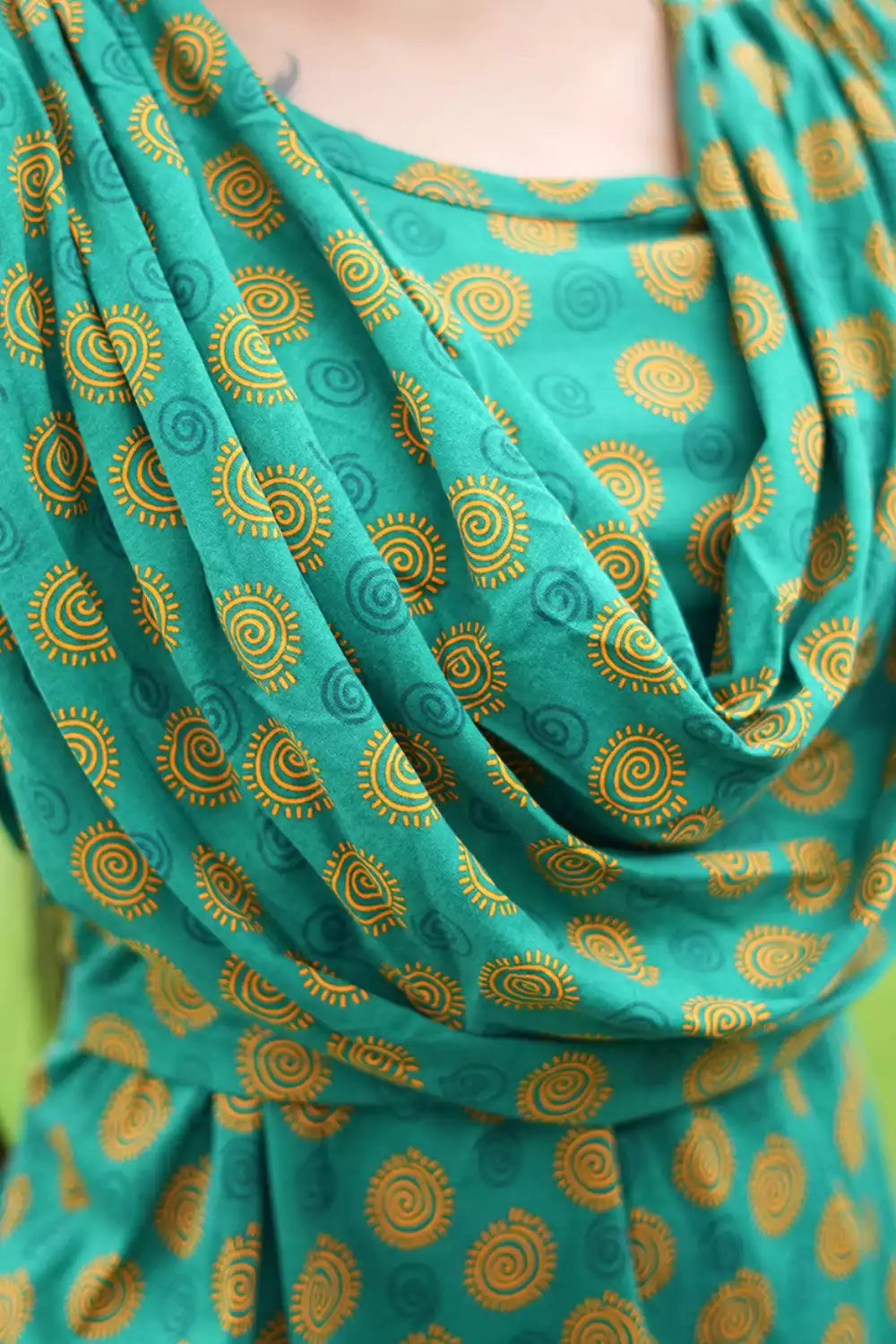 Zipless Maternity Wear Feeding with Shawl Green Sandal