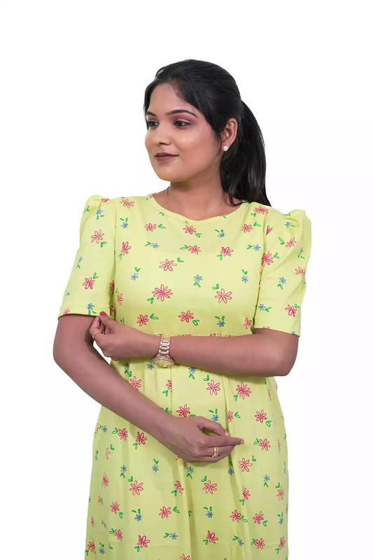 Casual Lounge Wear Non Feeding with puff Green Flower