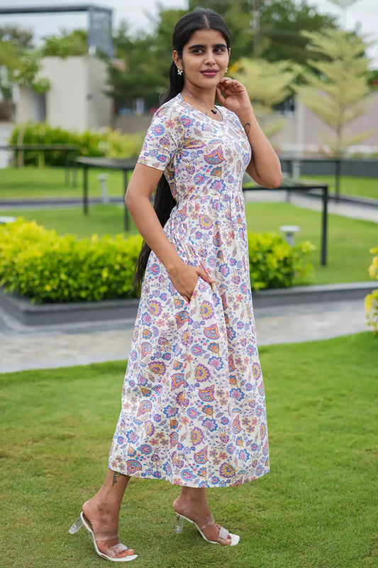 Casual Lounge Wear Non Feeding Half White Purple