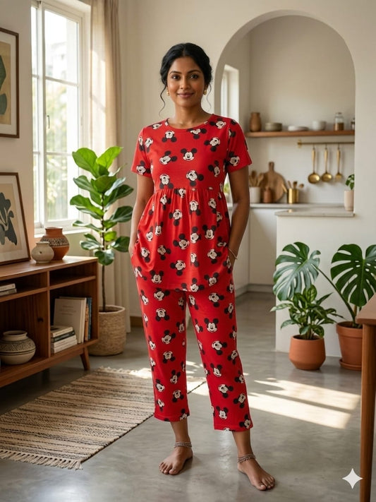 Red Mickey Peplum Co oords NF
