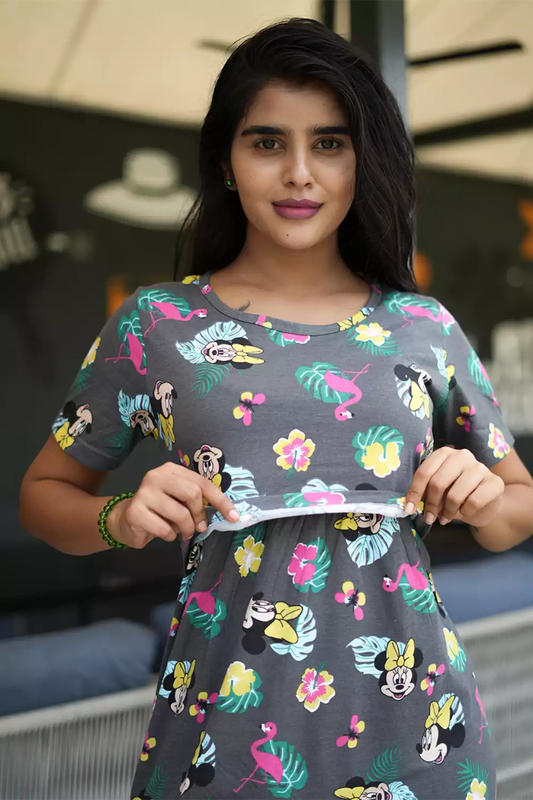 Zipless Feeding Maternity Wear without Puff Sleeve Micky