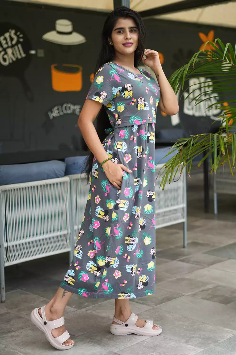 Zipless Feeding Maternity Wear without Puff Sleeve Micky