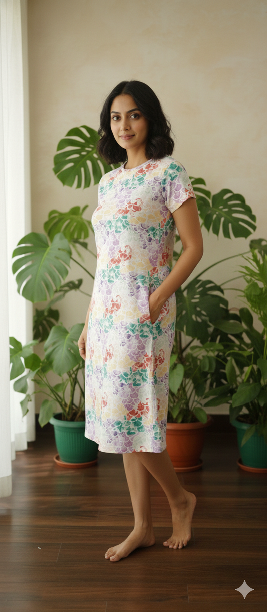 Women's Long Polo White Multicolor