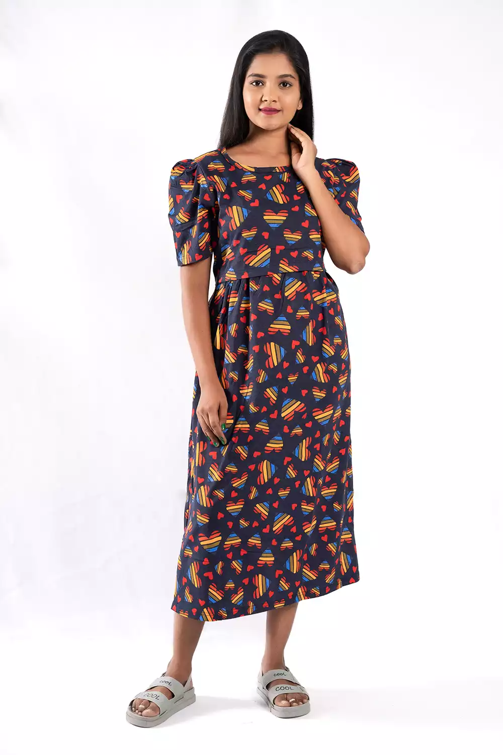 Capri Feeding Wear with Puff Sleeve Multicolor