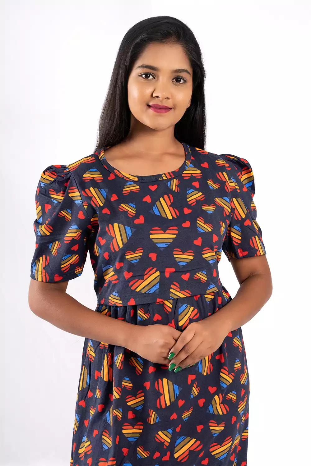 Capri Feeding Wear with Puff Sleeve Multicolor