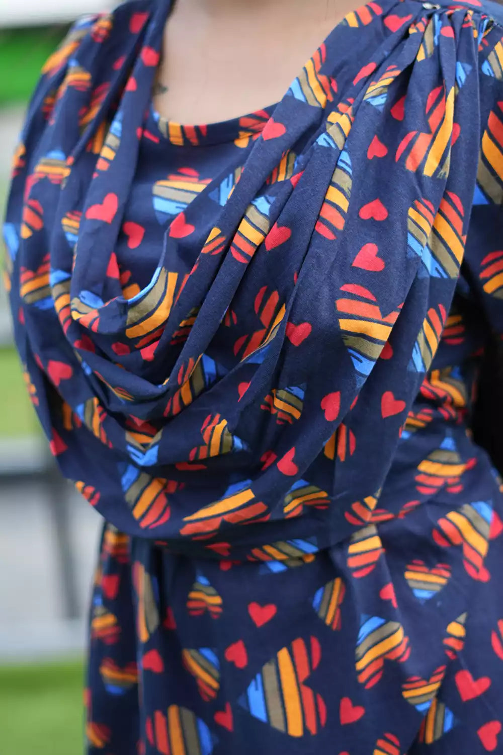 Zipless Maternity Wear Feeding with Shawl Multicolor