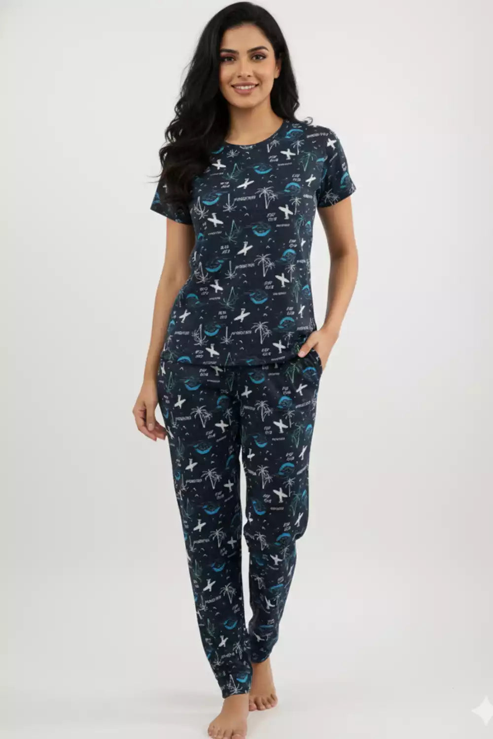 Pyjama Co-Ords Navy Blue Marine