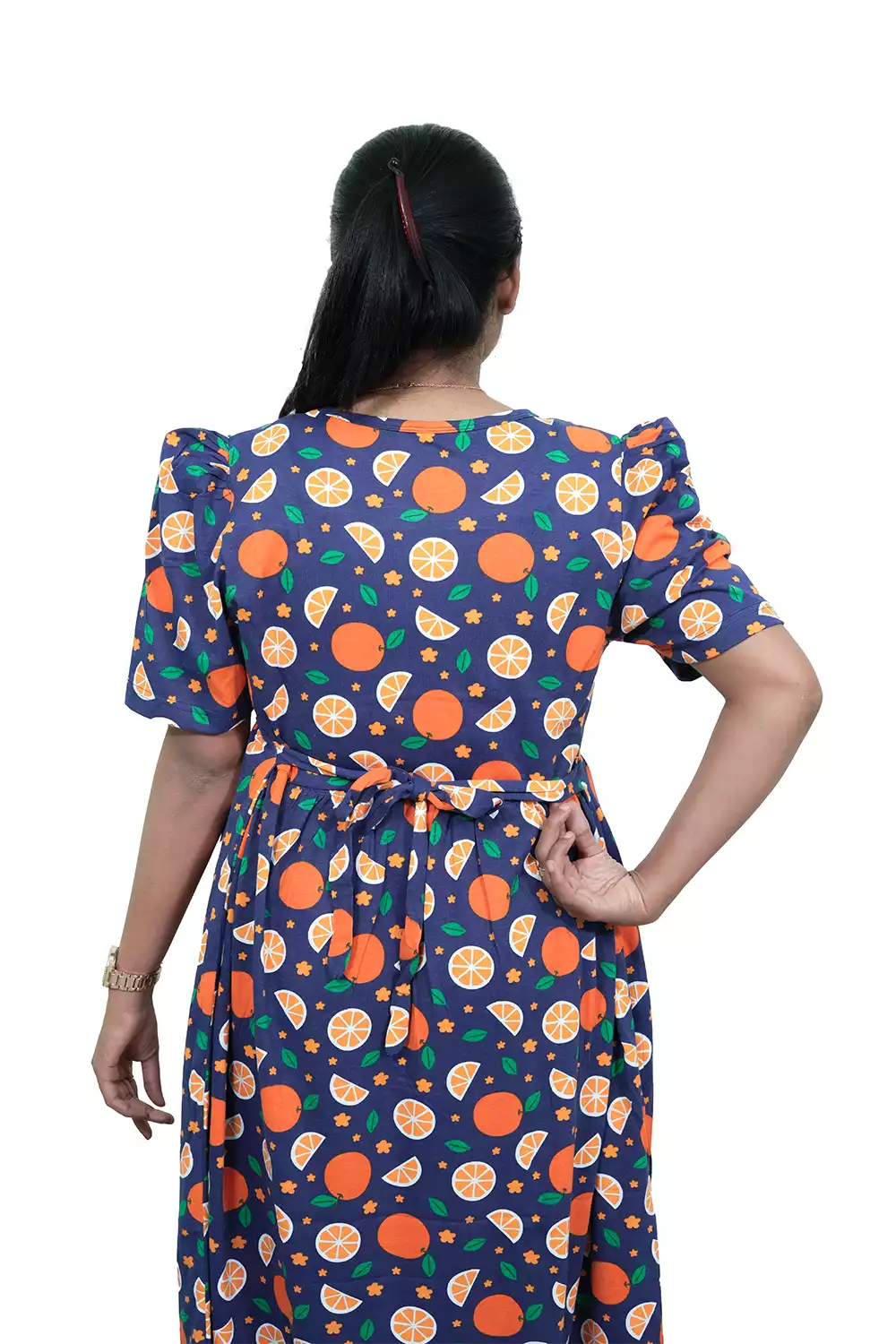 Casual Lounge Wear Non Feeding with puff Navy fruits Flower