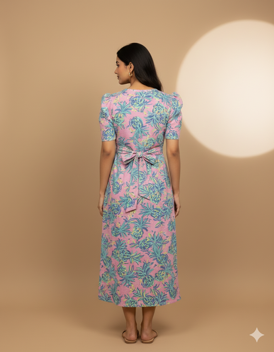 Capri Feeding Wear with Puff Sleeve Pastel Pink