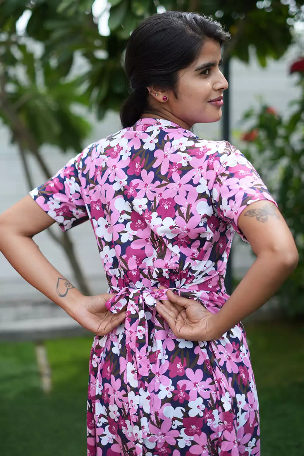 Zipless Maternity Wear Feeding with Shawl Pink Petals