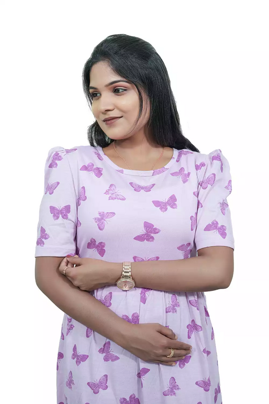 Casual Lounge Wear Non Feeding with puff Purple Butterfly