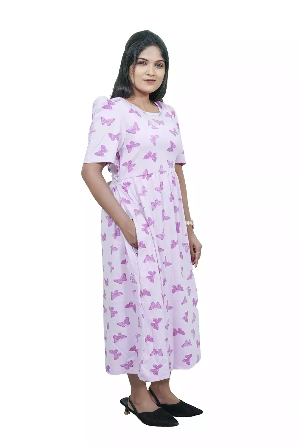 Casual Lounge Wear Non Feeding with puff Purple Butterfly