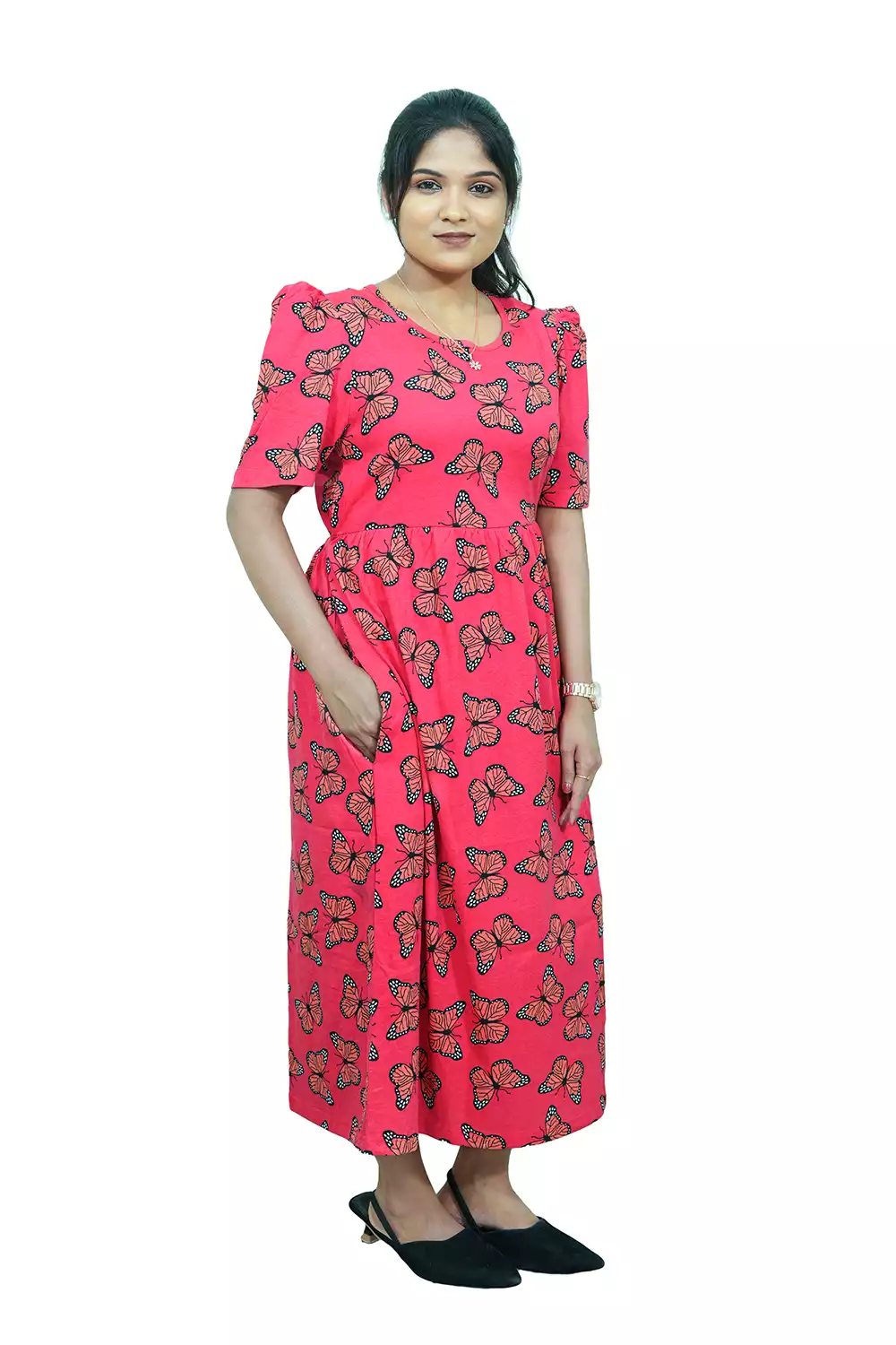 Casual Lounge Wear Non Feeding with puff Red Butterfly