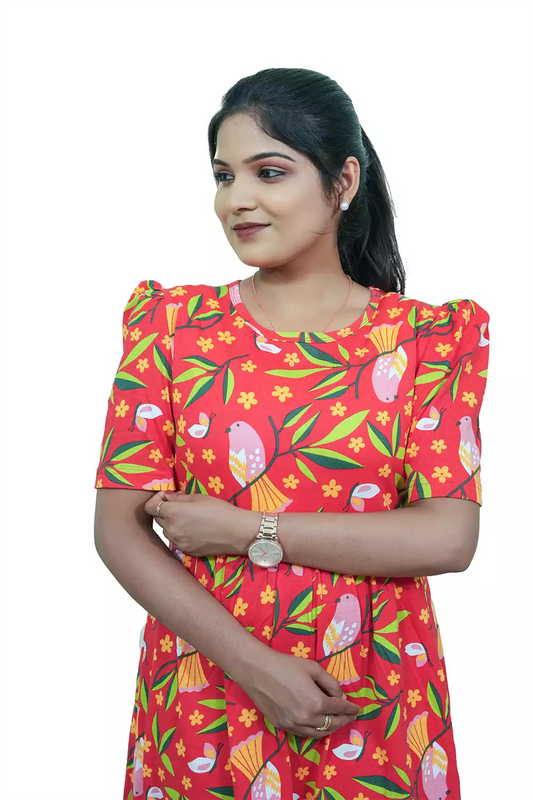 Casual Lounge Wear Non Feeding with puff Red Leaf