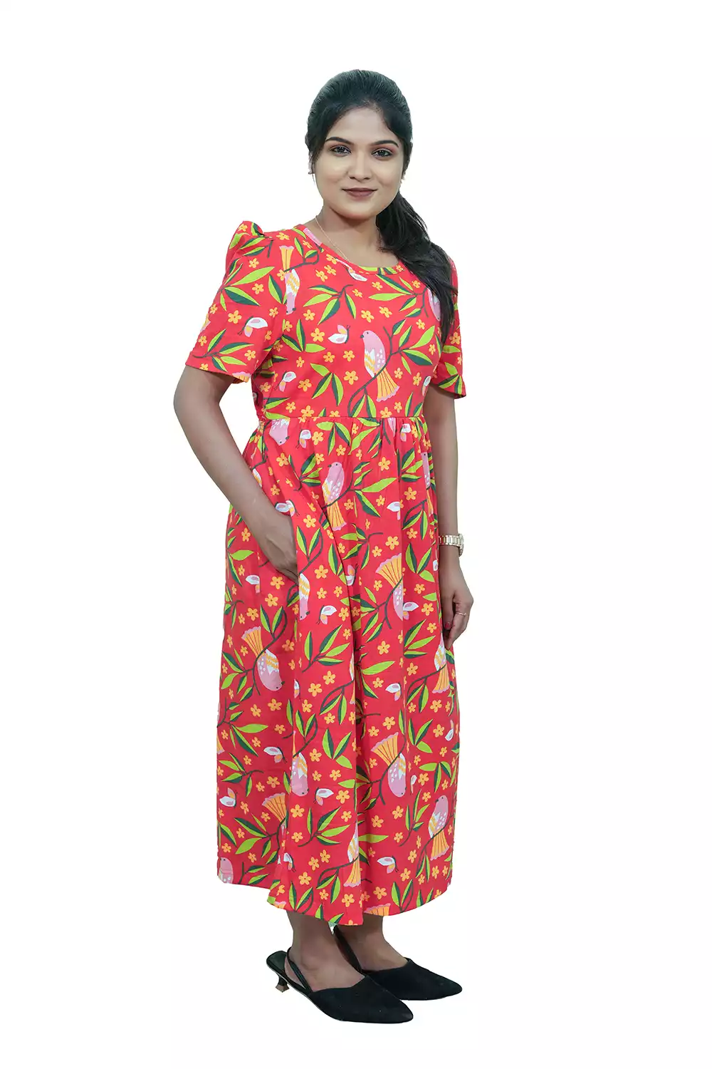 Casual Lounge Wear Non Feeding with puff Red Leaf