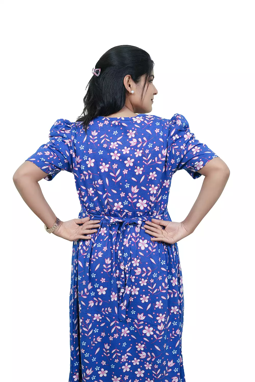 Capri Feeding Wear with Puff Sleeve Royal Flower