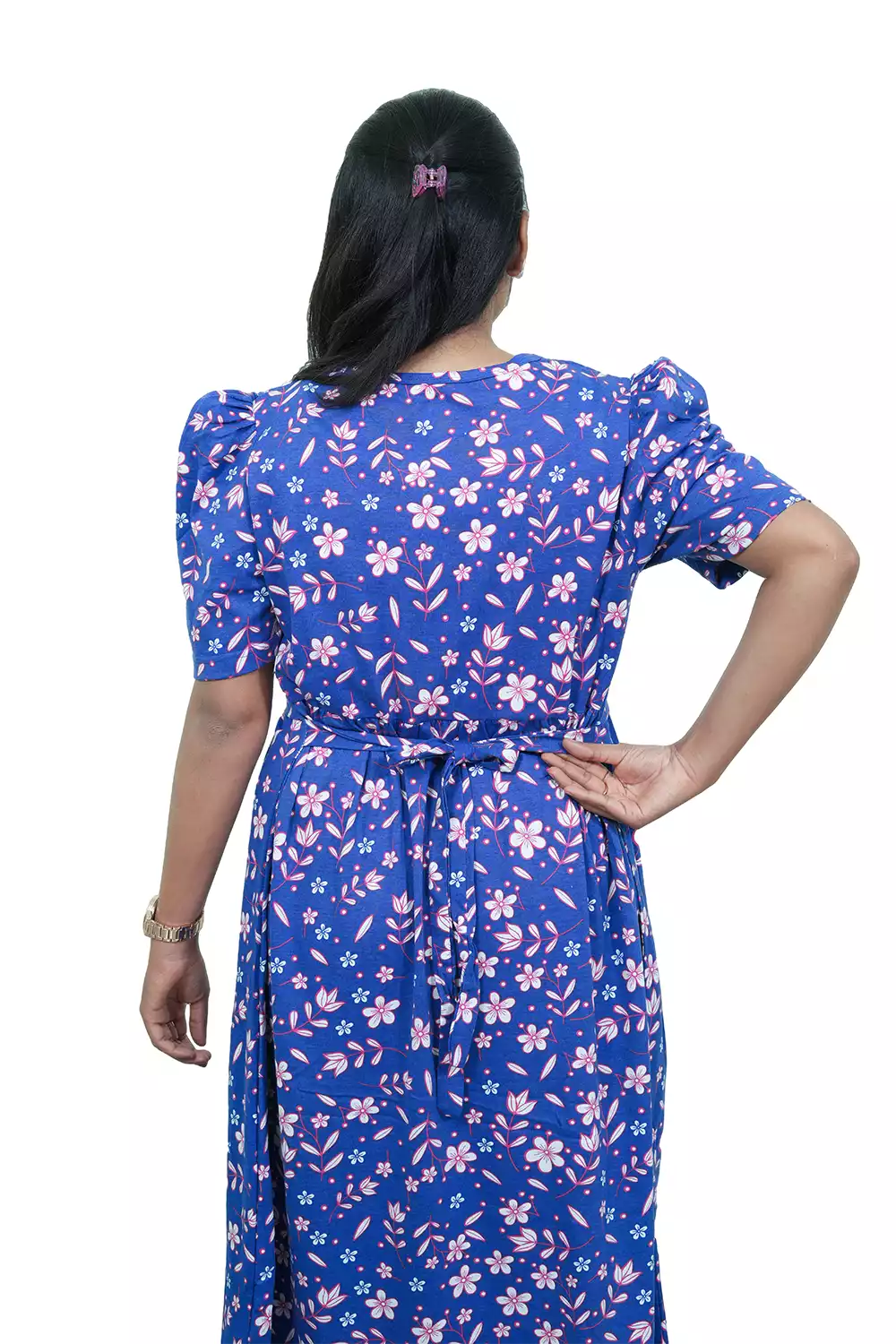 Capri Feeding Wear with Puff Sleeve Royal Flower