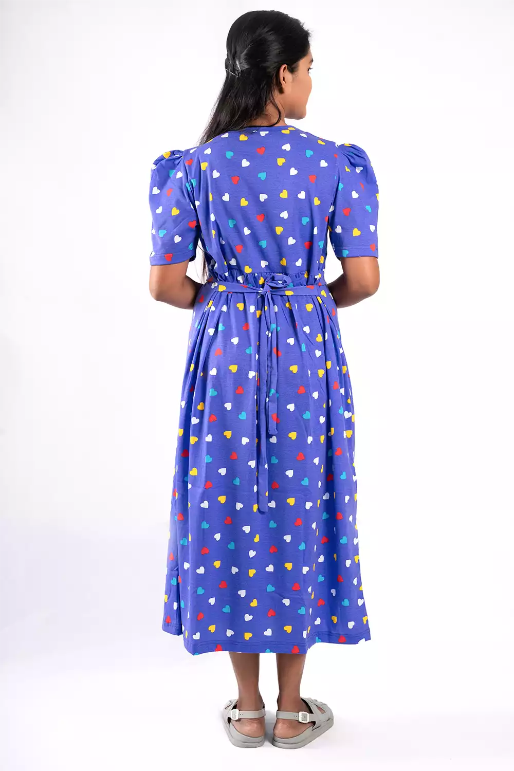 Capri Feeding Wear with Puff Sleeve Royal Multi Heart