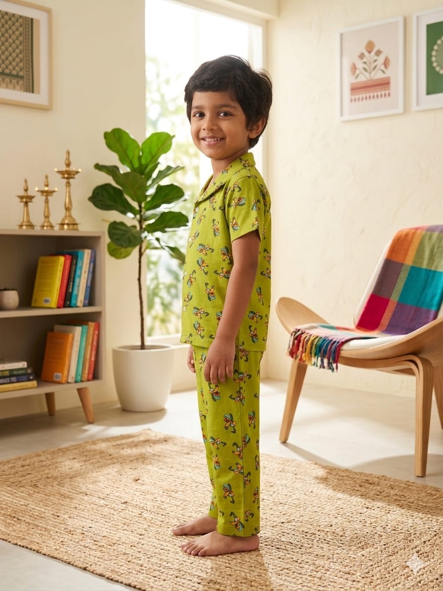 GREEN MICKEY Kids Nightsuit Set