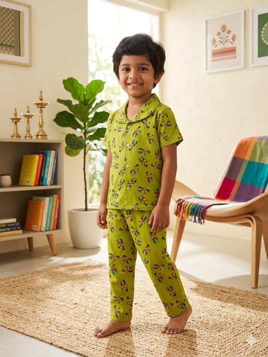 GREEN MICKEY Kids Nightsuit Set