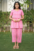 Peplum Feeding Zipless Co-ords Pink baby foot