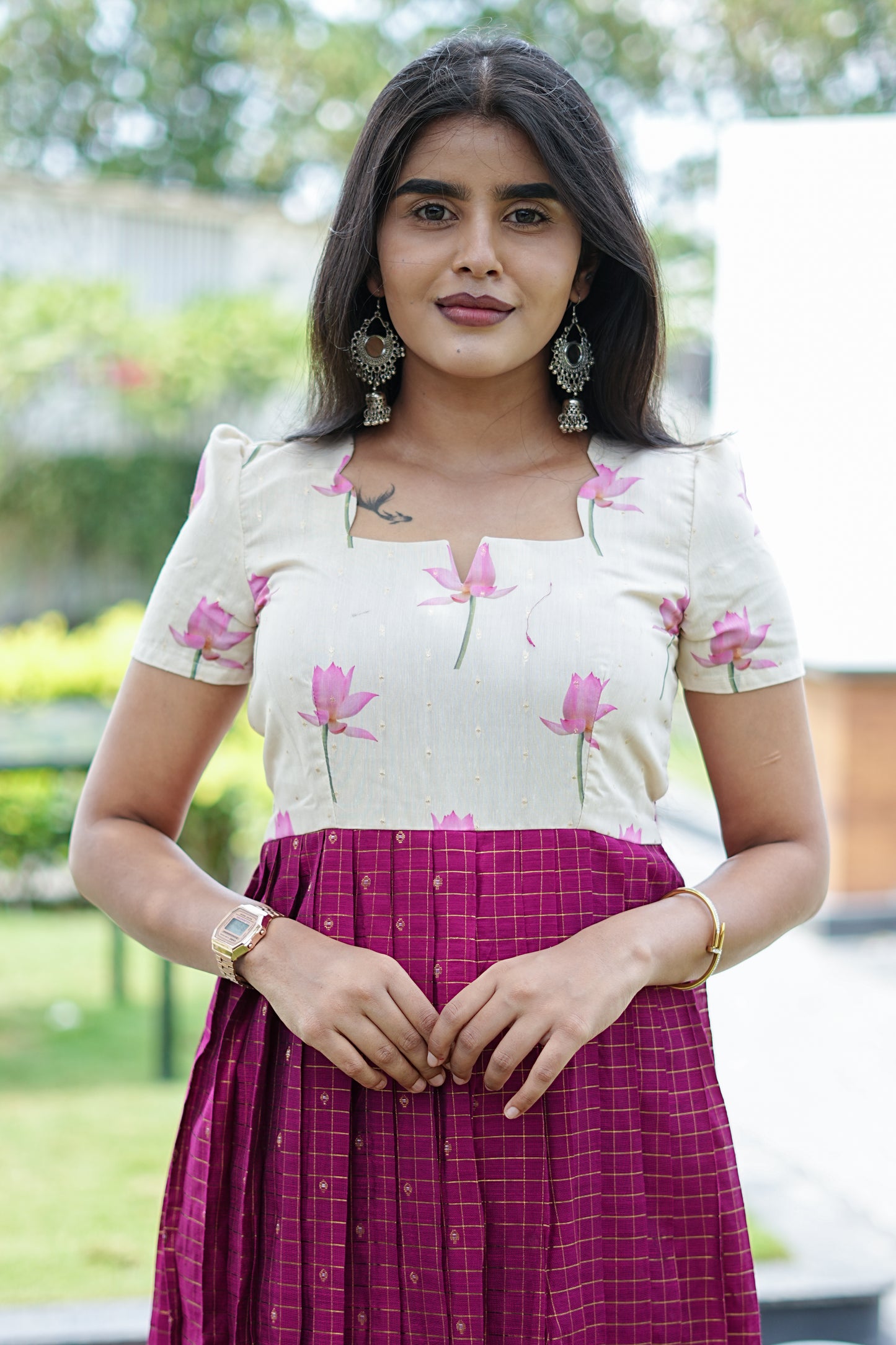 Magenta Lotus Grace Maxi Dress | LCMM 028