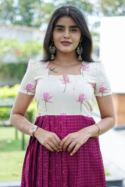 Magenta Lotus Grace Maxi Dress | LCMM 028