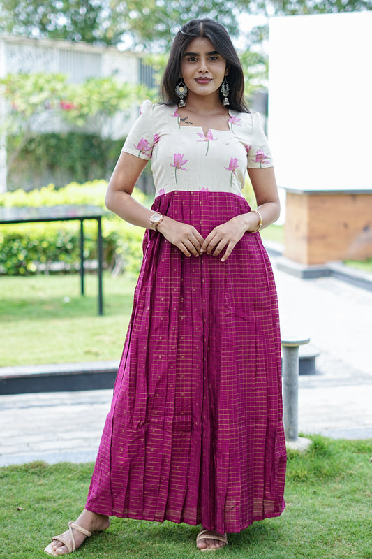 Magenta Lotus Grace Maxi Dress | LCMM 028