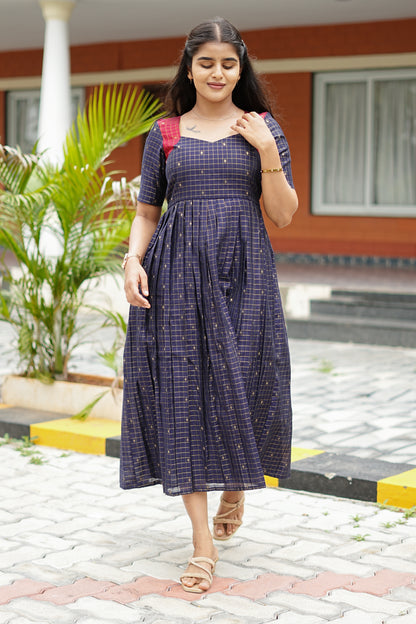 Navy grid checkers | E - 006