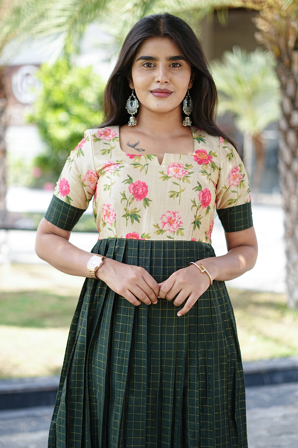 Forest Rose Elegance Maxi Dress | E - 002