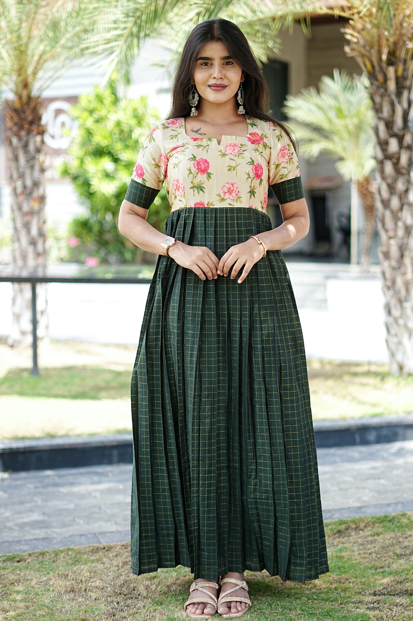 Forest Rose Elegance Maxi Dress | LCMF 029