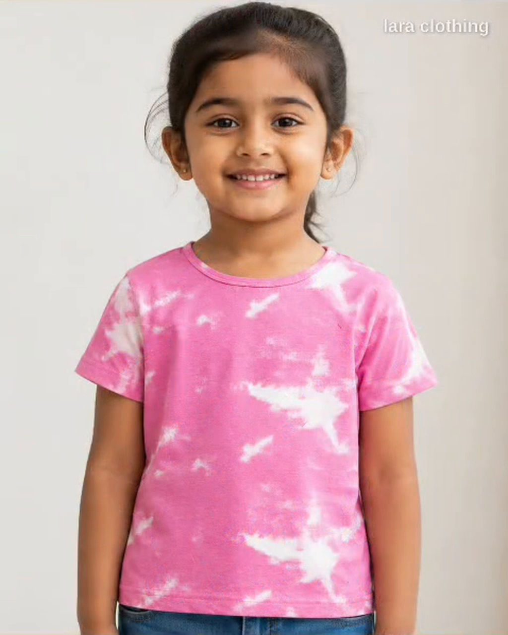 Girls Tshirt Pink Tie Dye