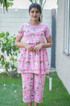 Peplum Feeding Zipless Co-ords Pink kitty