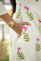 Ivory Blush Cotton A-Line Set | C - 001