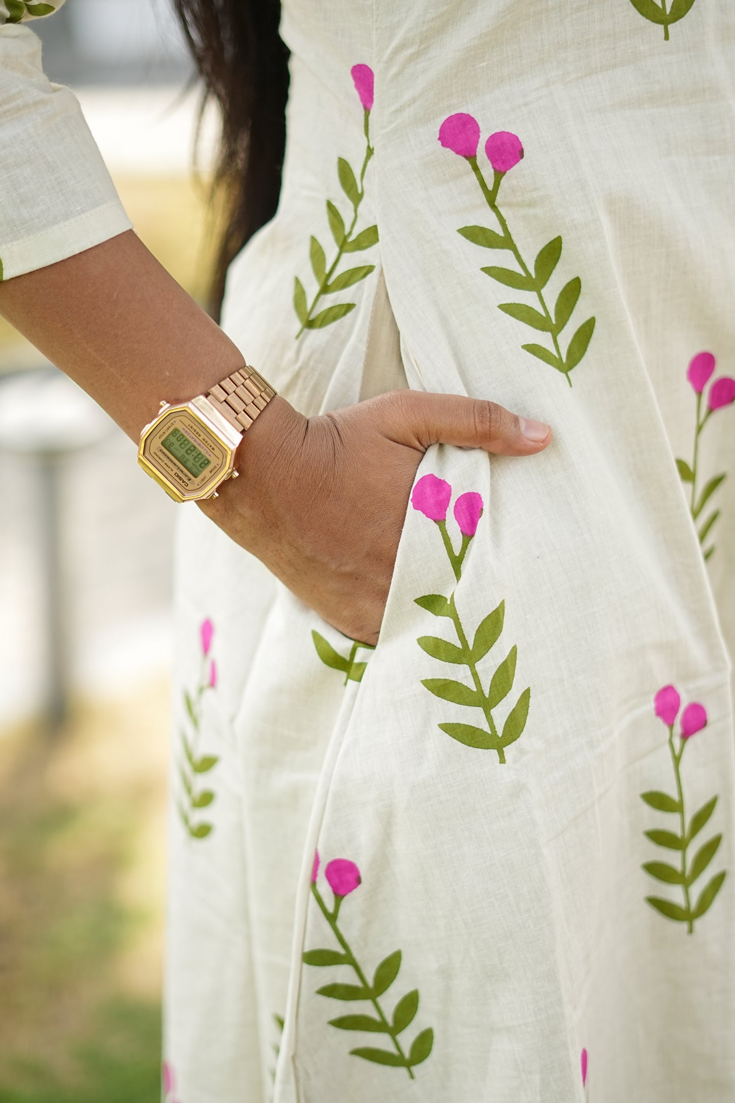 Ivory Blush Cotton A-Line Set | LCTA-026