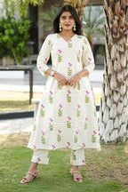 Ivory Blush Cotton A-Line Set | C - 001