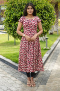 Ruby Blossom Cotton Anarkali Top | LCAR - 030