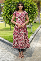 Ruby Blossom Cotton Anarkali Top | LCAR - 030