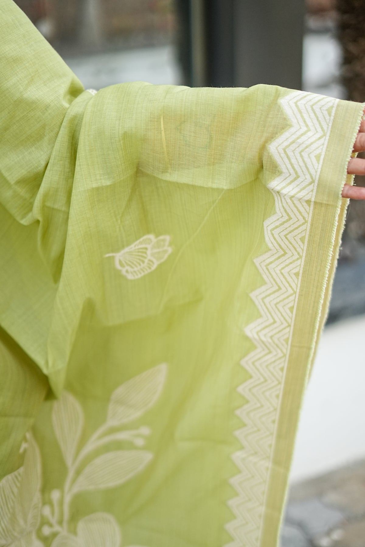 Pistachio Green Floral Mul Chanderi Co ord Set | F - 013