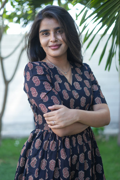 Zipper Feeding Maxi Silk Mango Floral
